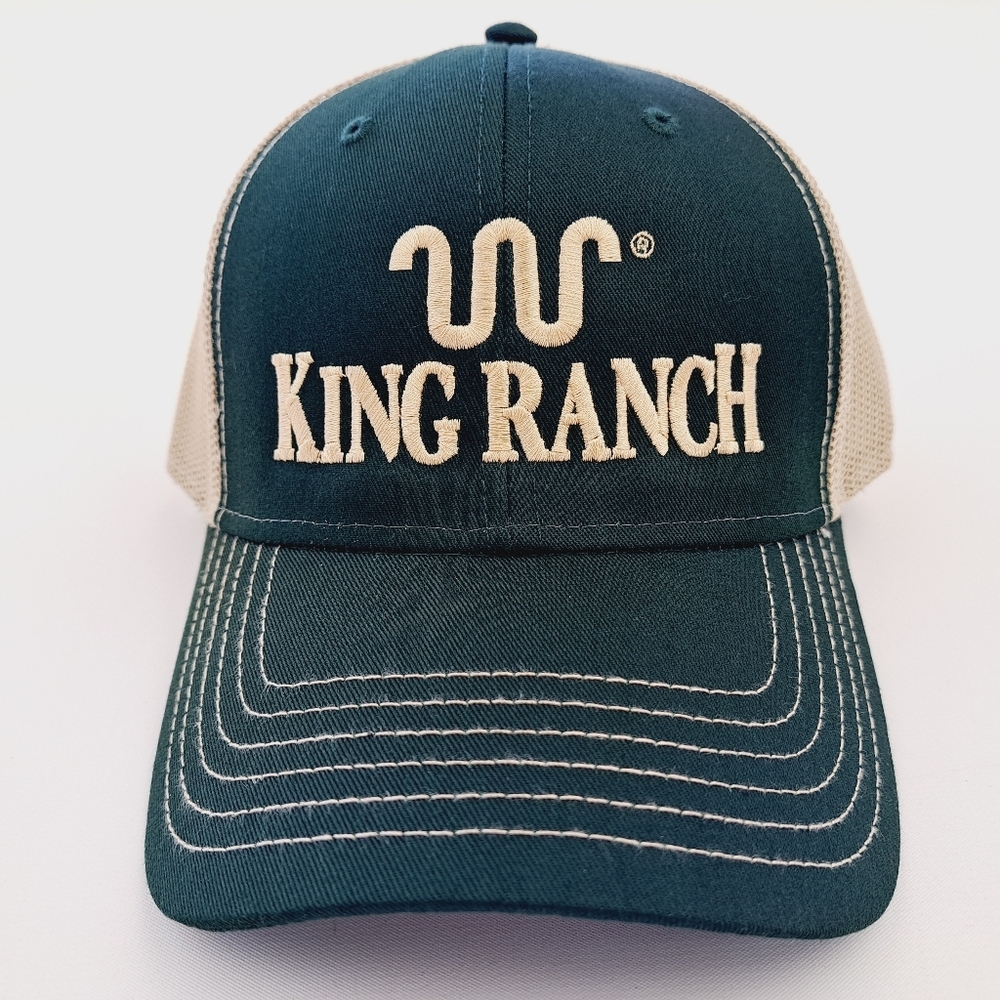King Ranch Mesh Trucker Snapback Hat Cap Green Embroidered